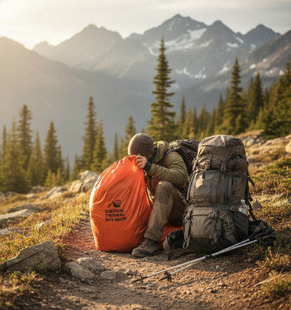 🏔️Survival Thermal Bivy Sack – Ultralight Waterproof Emergency Sleeping Bag for Hiking & Bug-Out Bags