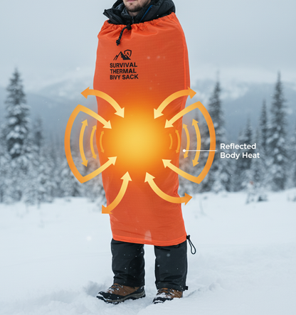 🏔️Survival Thermal Bivy Sack – Ultralight Waterproof Emergency Sleeping Bag for Hiking & Bug-Out Bags