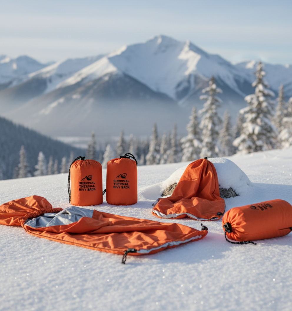 🏔️Survival Thermal Bivy Sack – Ultralight Waterproof Emergency Sleeping Bag for Hiking & Bug-Out Bags